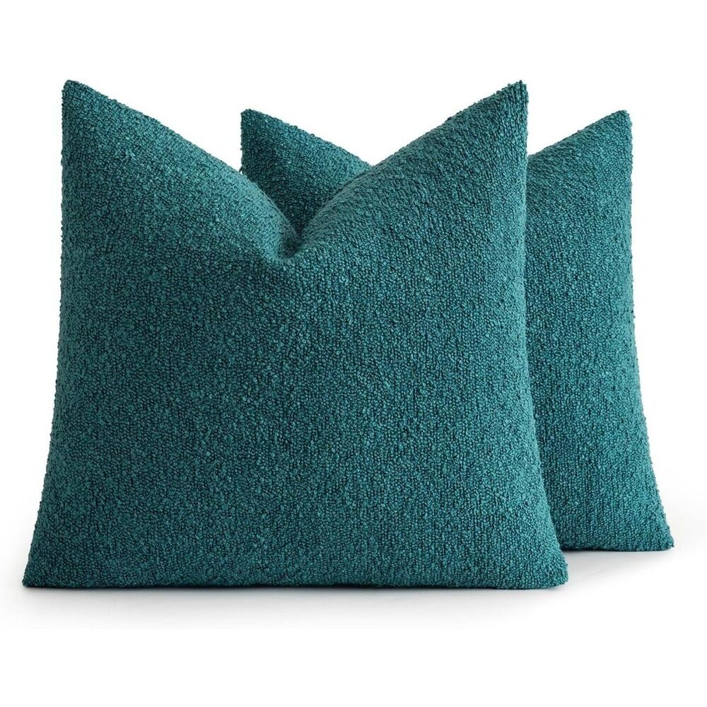 MIULEE 18x18 Inch Decorative Pillow Covers Color: Teal Blue - Set of 2